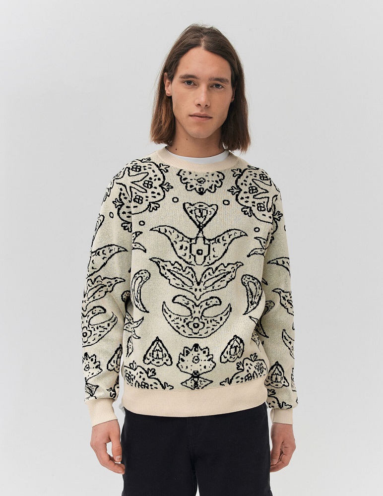 pull à motifs géométriques