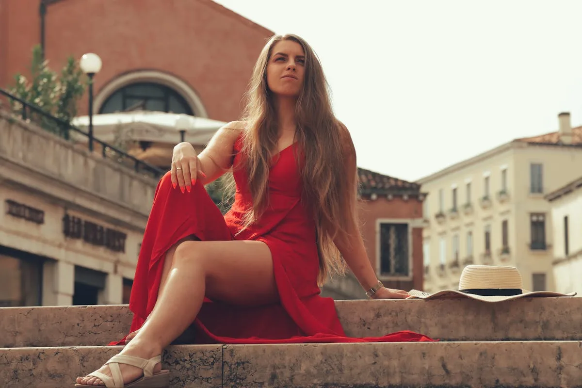 robe italienne rouge